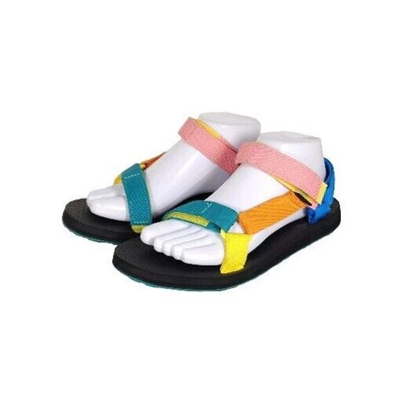 Teva Women's Universal US 8 Multicolor Hook& Loop Flat Strappy Sandals Shoes - Picture 1 of 16
